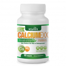 Viên Uống Bổ Sung Canxi Và Vitamin D Hỗ Trợ  Điều Trị Xương Khớp  Kunni Calcium EXX (Calcium Citrate 500mg + D3 250 IU) - Hộp 60 viên